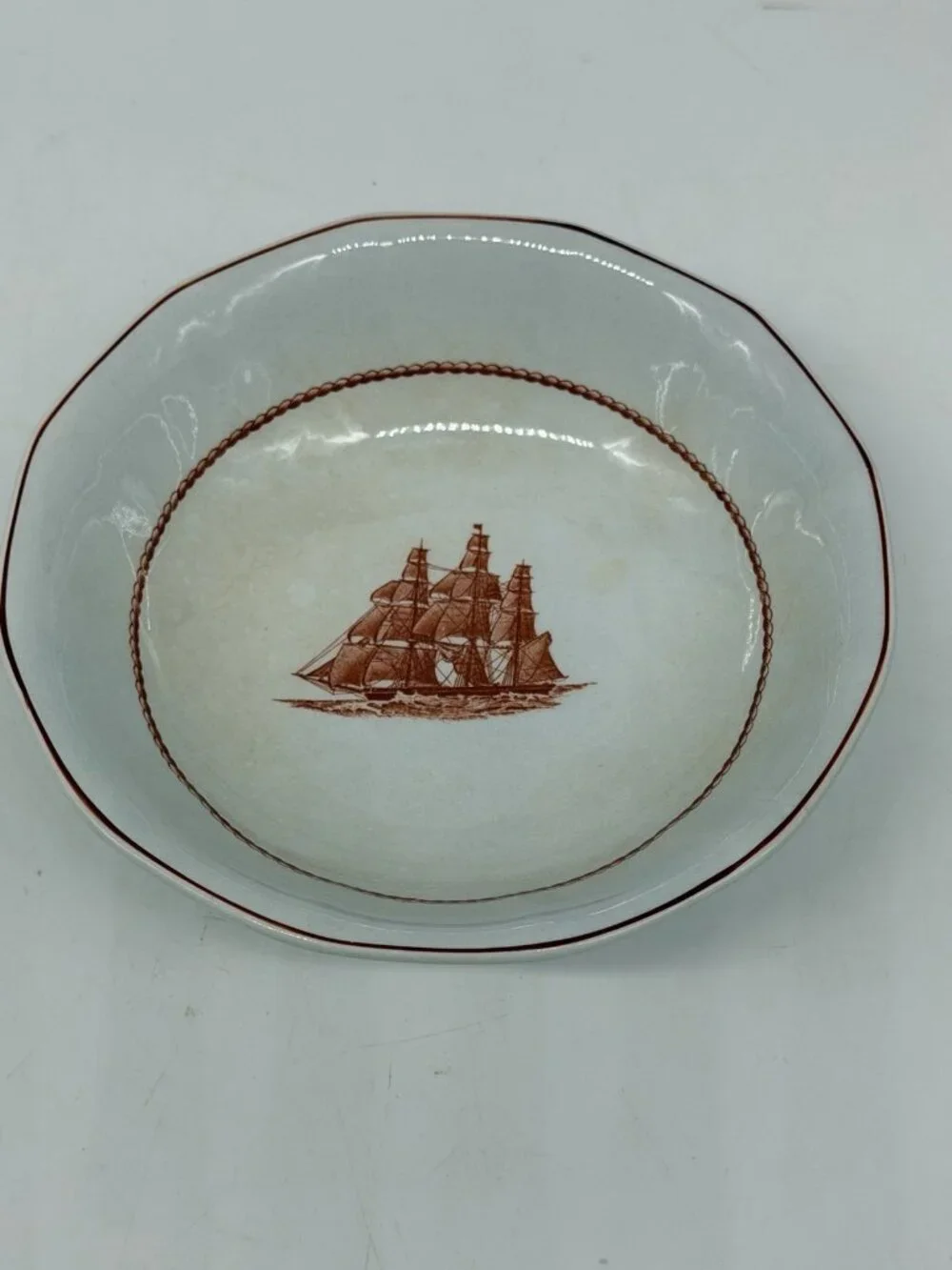 Wedgwood Flying Cloud Rust England Soup Cereal Bowls 6.25” Set of 2 SEE Cond.